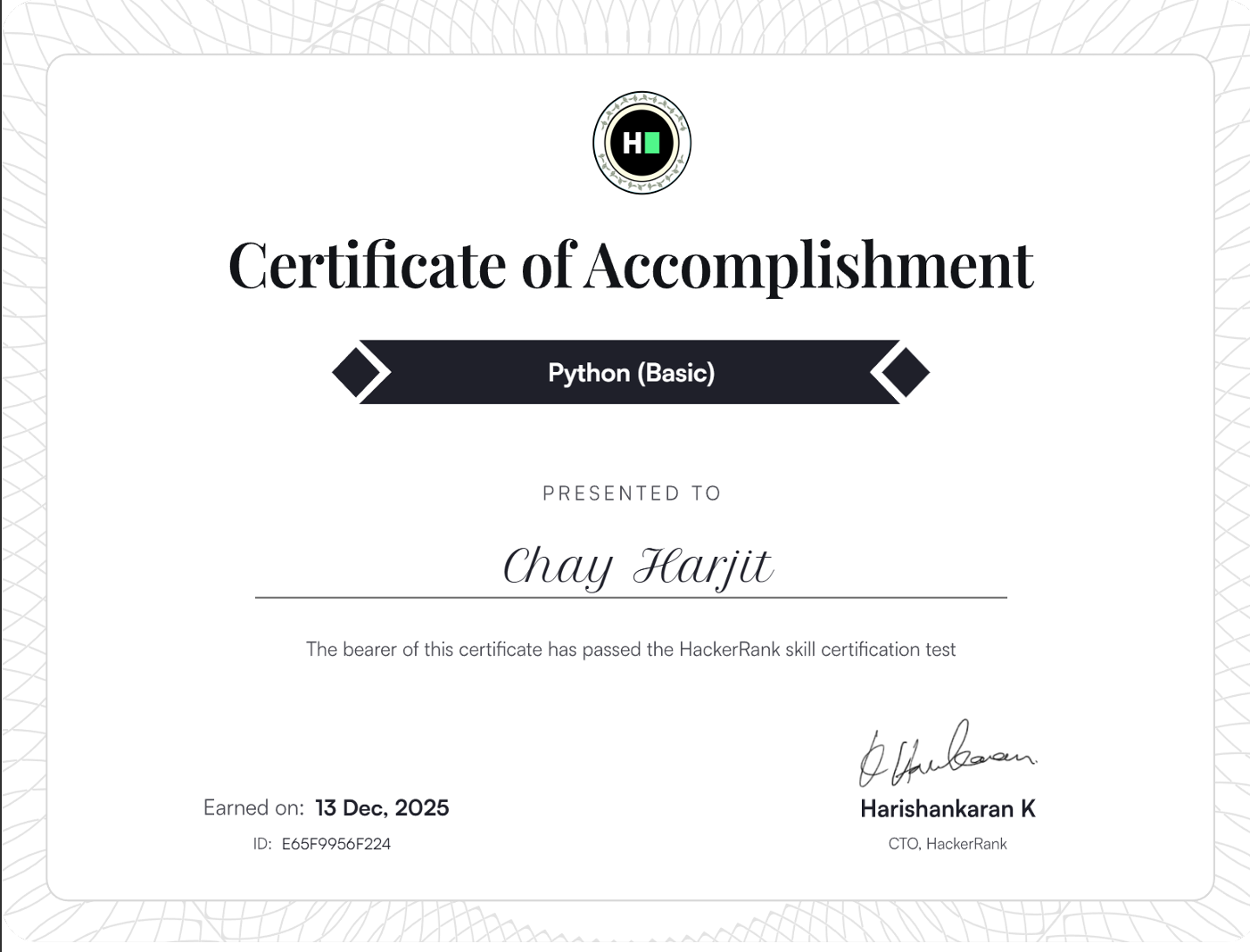 Python Basics achievement